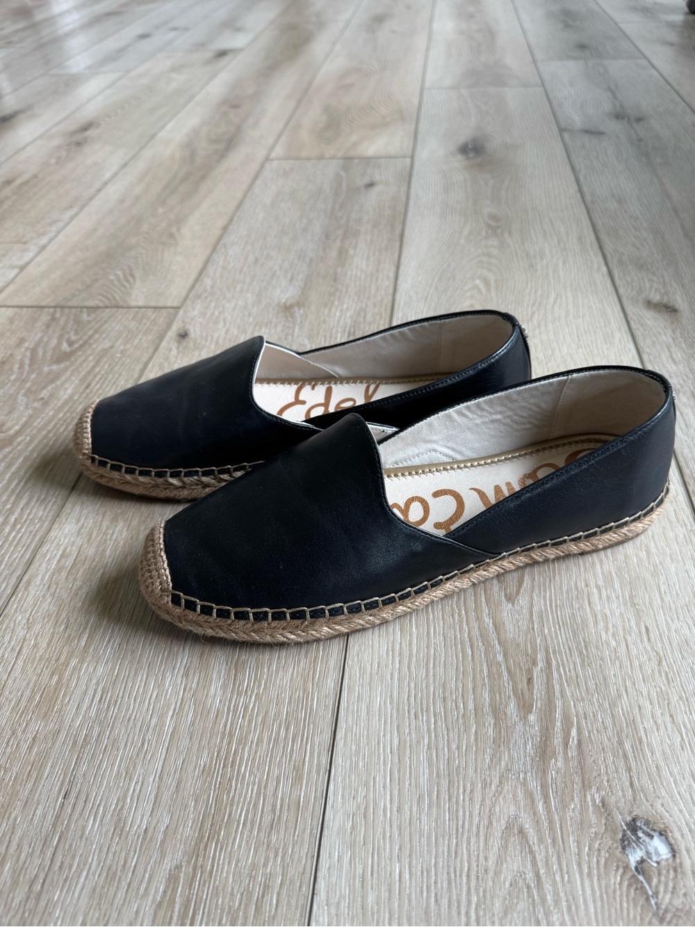 Sam Edelman Black Slip-On Espadrille Flats